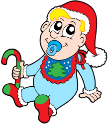 Baby na Boże Narodzenie w kapeluszu Santa Claus Gra