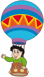 Balon na ogrzane powietrze w locie z pasażerem Gra