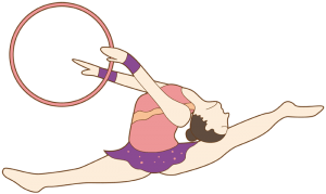 Gimnastyczka z obręczą w gimnastyki artystycznej Gra