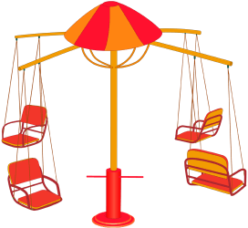Latające krzesła, obrotowe huśtawka dla czterech Gra
