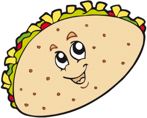 Taco, meksykański żywności tortilla i wypełnianie Gra