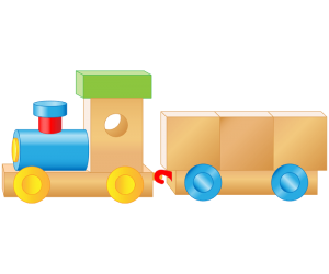 Pociąg, zabawki drewniane Gra