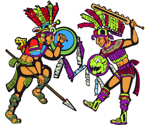 Prekolumbijskich tancerzy w rytuale bitwy Gra