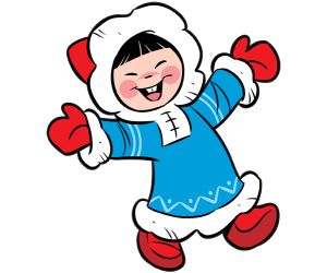 Szczęśliwa i uśmiechnięta eskimo dziewczynka Gra