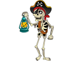 Szkielet życia pirata z latarnią Gra