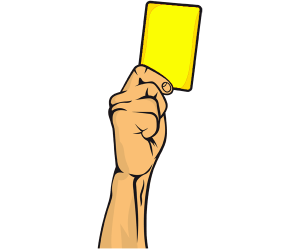 Sędzia pokazuje żółtą kartkę Gra