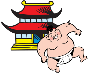 Typowe dla Japonii, sumo i domy jako świątynie Gra