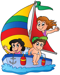 Dzieci na pokładzie sailboat Gra
