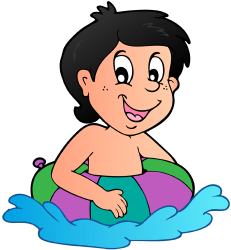 Dziecko w wodzie z koło nadmuchiwane Gra