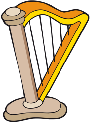 Harfa celtycka, krajowego instrumentu z Irlandii Gra