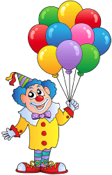 Klaun z kolorowym balonów Gra