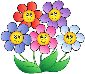 Pięć uśmiechający się i kolorowe kwiaty Gra