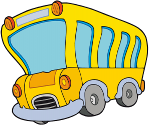 Zaparkowany autobus szkolny poza szkołą Gra
