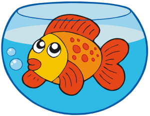 Złota rybka w akwarium mały Gra