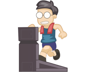 Biegacz na treningu na bieżni Gra