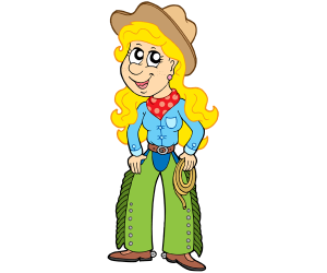 Cowgirl, kobieta kowbojski kapelusz i liny Gra