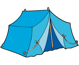 Duży namiot dla grupy harcerzy Gra