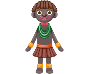 Dziewczyna z plemienia afrykańskiego Gra