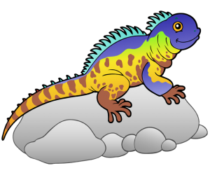 Iguana, roślinożerne legwan z tropikalnych obs Gra