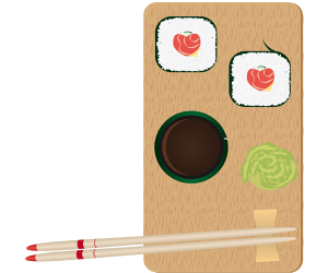 Japoński gastronomia gotowy do jedzenia Gra