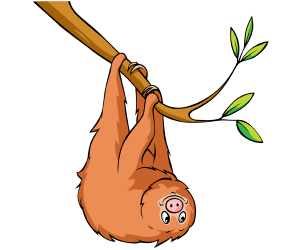 Leniwiec, średnio ssak, który zjada liście Gra