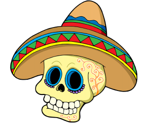 Maska czaszki z Meksyku kapelusz Gra