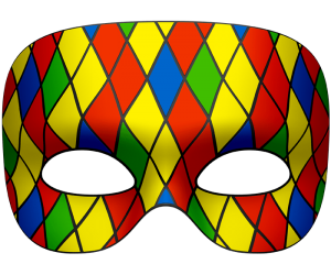 Wielobarwny maska dla arlekin Gra