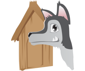 Wilk osiąga się zniszczyć drewniany dom Gra